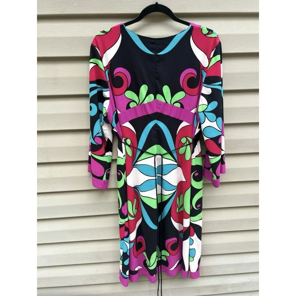 Nicole By Nicole Miller Women’s Size 16 Retro Boho Kaftan Flowy Disco Dress - Picture 4 of 8